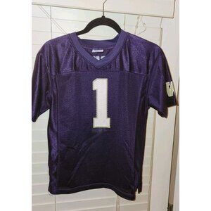 Boy’s pro edge WASHINGTON HUSKIES #1  Jersey Sz Youth  medium 12/14 Purple